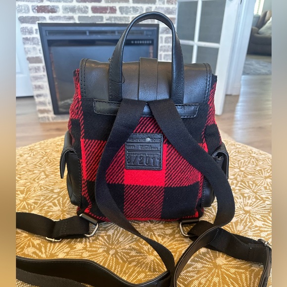 Treasure & Bond WoolPlaid Red and Black Backpack - Picture 4 of 12
